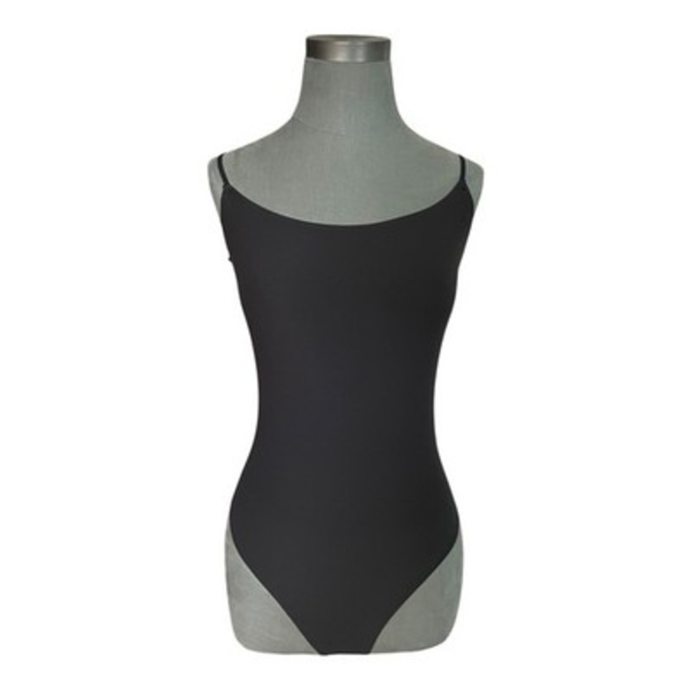 Quince Seamless Black Cami Thong Bodysuit Size L Adjustable Straps NWT